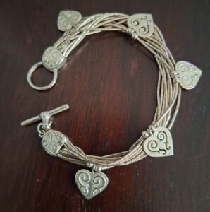 Gorgeous Vintage Shube Dakota West Sterling Heart Toggle Bracelet/20grams